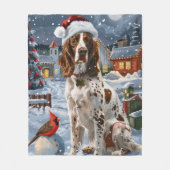 Engelse Setter Winter Wonderland Christmas Joy Fleece Deken (Voorkant)
