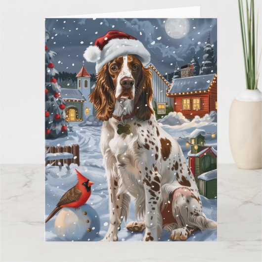 Engelse Setter Winter Wonderland Christmas Joy Kaart (Voorkant)