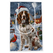 Engelse Setter Winter Wonderland Christmas Joy Medium Cadeauzakje (Voorkant)