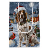 Engelse Setter Winter Wonderland Christmas Joy Medium Cadeauzakje (Achterkant)