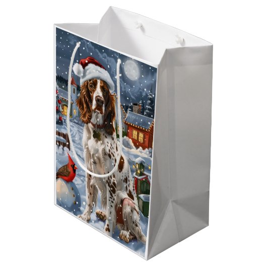 Engelse Setter Winter Wonderland Christmas Joy Medium Cadeauzakje (Achterkant Gekanteld)