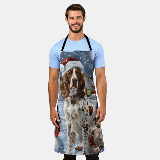 Engelse Setter Winter Wonderland Christmas Joy Schort (Gedragen)