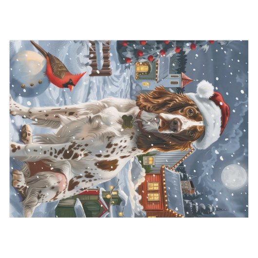 Engelse Setter Winter Wonderland Christmas Joy Tafelkleed (Voorkant (Horizontaal))