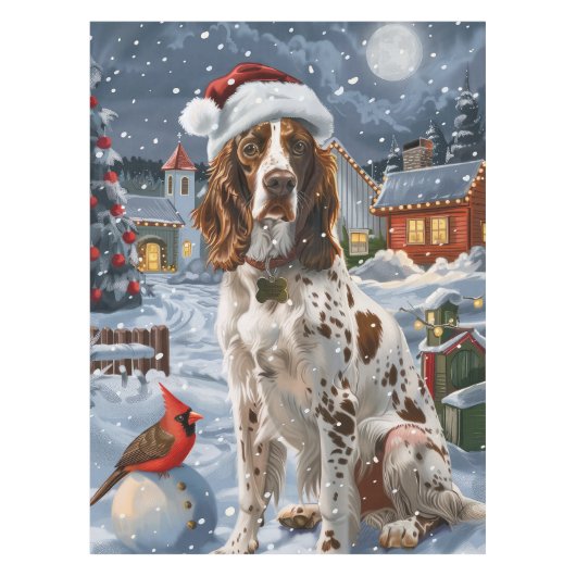 Engelse Setter Winter Wonderland Christmas Joy Tafelkleed (Voorkant)