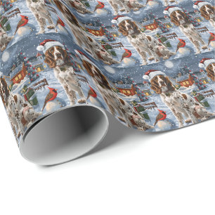 Engelse Setter Winter Wonderland Kerstvreugde Cadeaupapier