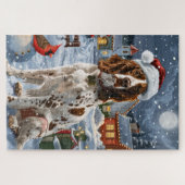 Engelse Setter Winter Wonderland Kerstvreugde Legpuzzel (Horizontaal)