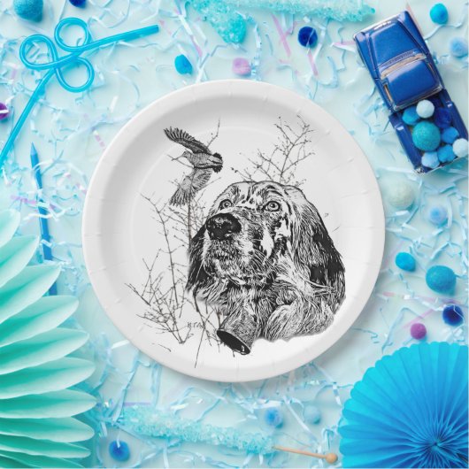 Engelse Setter, Woodcock jacht Papieren Bordje (Feest)