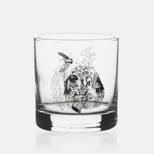 Engelse Setter, Woodcock jacht Whisky Glas (Achterkant)
