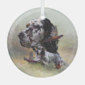 Engelse setterkunst glas ornament (Voorkant)