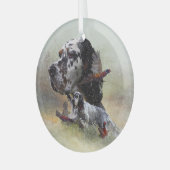 Engelse setterkunst glas ornament (Voorkant links)