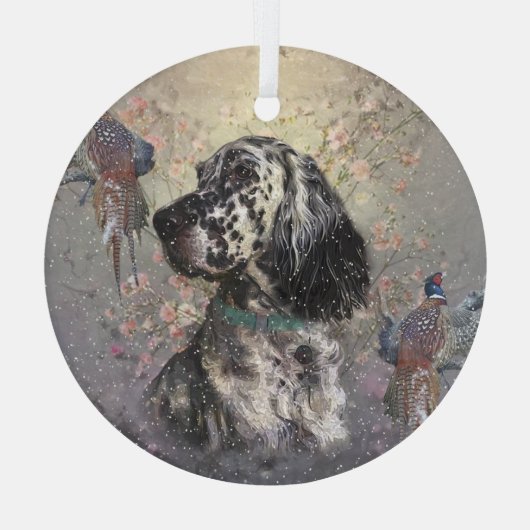 Engelse setterkunst glas ornament (Achterkant)