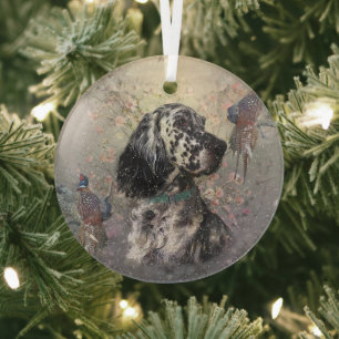 Engelse setterkunst glas ornament