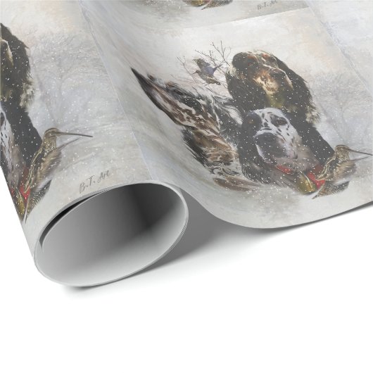 Engelse setters cadeaupapier (Rol Hoek)