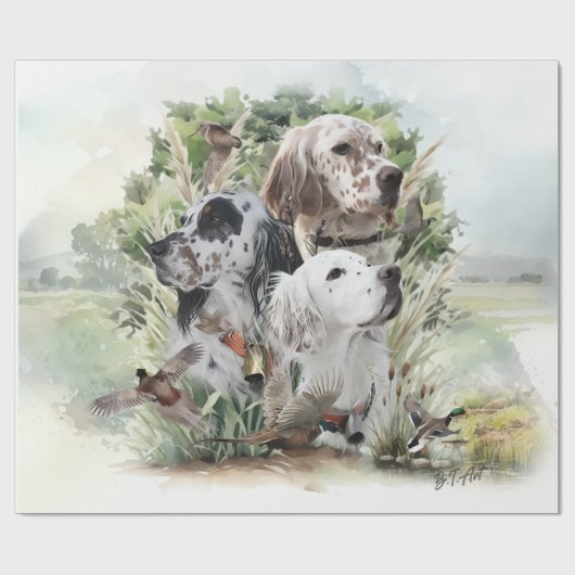 Engelse Setters Cadeaupapier (Vlak)
