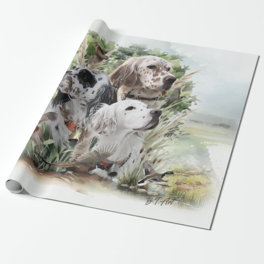 Engelse Setters Cadeaupapier (Uitgerold)