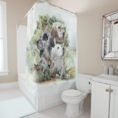 Engelse Setters Douchegordijn (In situ)