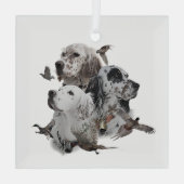 Engelse Setters Glas Ornament (Achterkant)