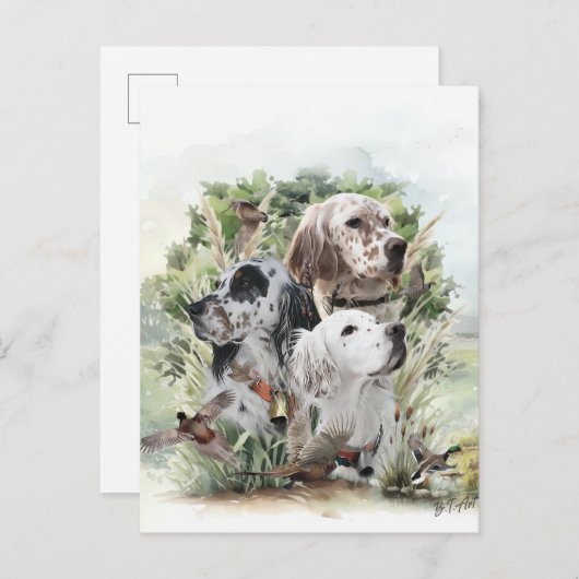 Engelse Setters Uitnodiging Briefkaart (Voorkant / Achterkant)