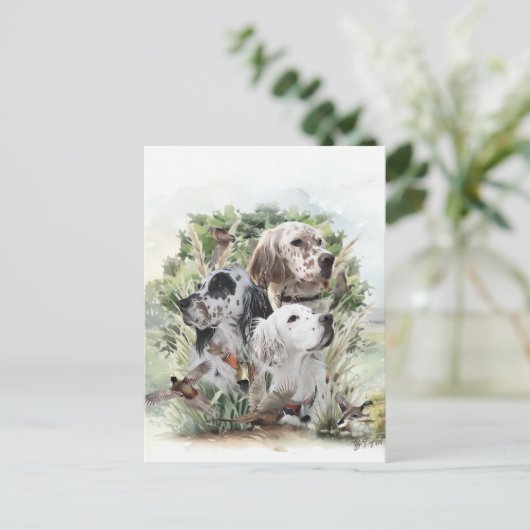 Engelse Setters Uitnodiging Briefkaart (Staand voorkant)
