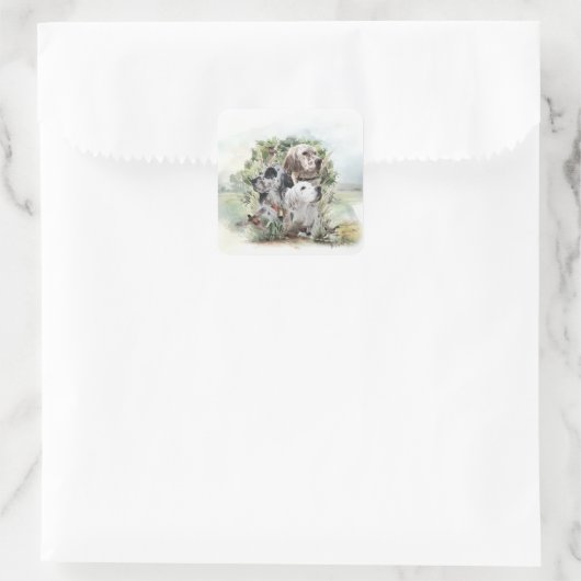 Engelse Setters Vierkante Sticker (Tas)
