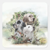 Engelse Setters Vierkante Sticker (Voorkant)