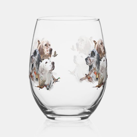 Engelse Setters Wijnglas Zonder Voet (Voorkant)