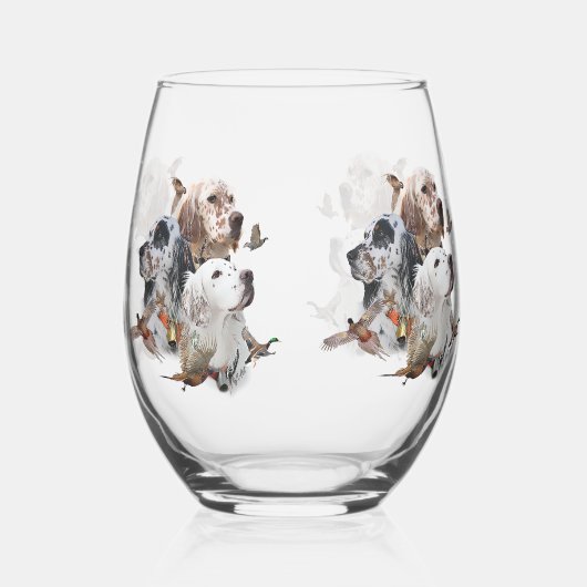 Engelse Setters Wijnglas Zonder Voet (Rechts)