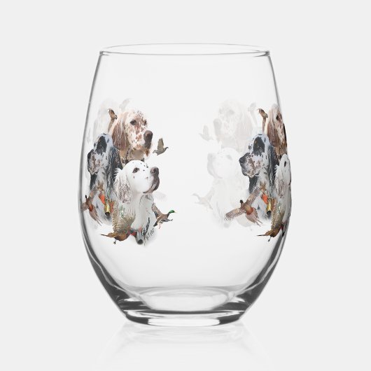 Engelse Setters Wijnglas Zonder Voet (Links)
