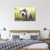 Engelse Sheepdog-puppy in het bos Canvas Afdruk (Insitu (Slaapkamer))