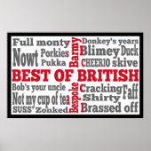 Engelse slang op de vlag van Groot-Brittannië Poster (Voorkant)
