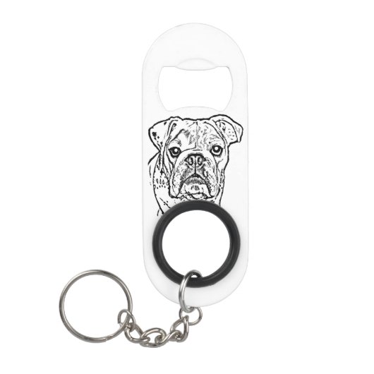Engelse sleutelhanger voor bulldog flesopener mini flessenopener (Voorkant)