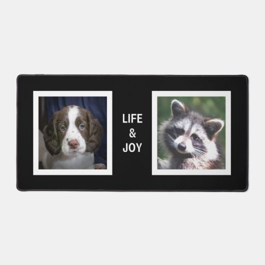 Engelse Spaniel Hond en Wasbeer Aangepaste Foto's Bureaumat (Voorkant)