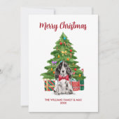 Engelse Spaniel Hond Familie Kerstmis Feestdagenkaart (Voorkant)
