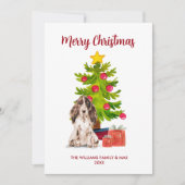 Engelse Spaniel Hond Familie Kerstmis Feestdagenkaart (Voorkant)