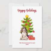 Engelse Spaniel Hondenfamilie Kerstmis Feestdagenkaart (Voorkant)