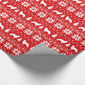 Engelse Speelgoed Spaniel Dog Silhouettes Kerstroo Cadeaupapier (Hoek)