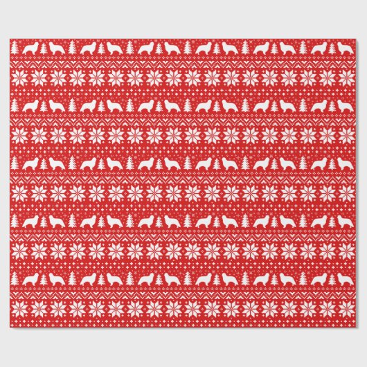 Engelse Speelgoed Spaniel Dog Silhouettes Kerstroo Cadeaupapier (Vlak)