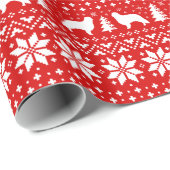 Engelse Speelgoed Spaniel Dog Silhouettes Kerstroo Cadeaupapier (Rol Hoek)