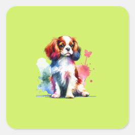 Engelse Speelgoed Spaniel Dog Vierkante Sticker