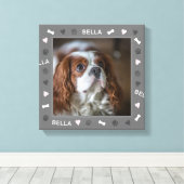 Engelse Speelgoed Spaniel Foto en Naam Canvas Afdruk (Insitu (Houten vloer))