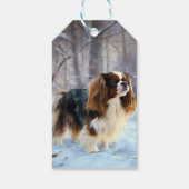 Engelse Speelgoed Spaniel Laat het sneeuwen Kerstm Cadeaulabel (Achterkant)