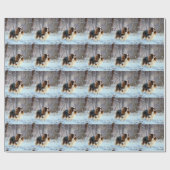 Engelse Speelgoed Spaniel Laat het sneeuwen Kerstm Cadeaupapier (Vlak)