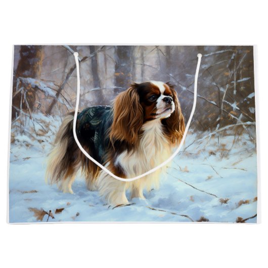 Engelse Speelgoed Spaniel Laat het sneeuwen Kerstm Groot Cadeauzakje (Voorkant)