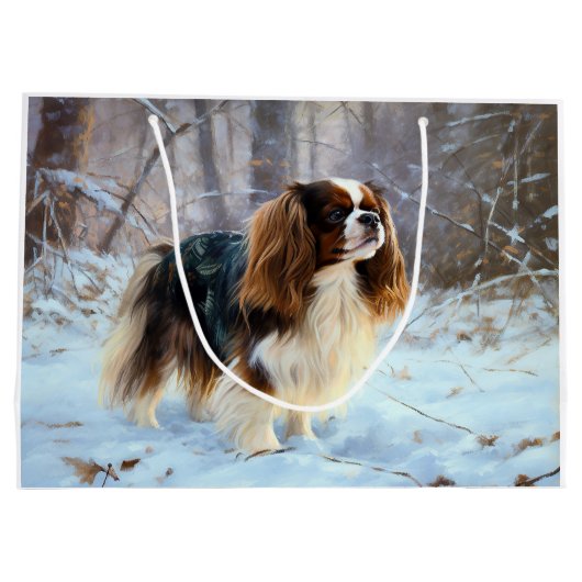 Engelse Speelgoed Spaniel Laat het sneeuwen Kerstm Groot Cadeauzakje (Achterkant)