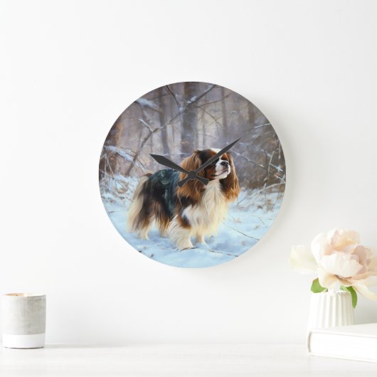 Engelse Speelgoed Spaniel Laat het sneeuwen Kerstm Grote Klok (Huis)