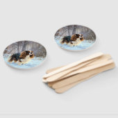 Engelse Speelgoed Spaniel Laat het sneeuwen Kerstm Handwaaier (Niet-gemonteerd)