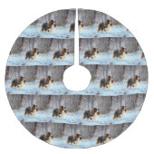 Engelse Speelgoed Spaniel Laat het sneeuwen Kerstm Kerstboom Rok (Voorkant)