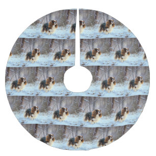 Engelse Speelgoed Spaniel Laat het sneeuwen Kerstm Kerstboom Rok