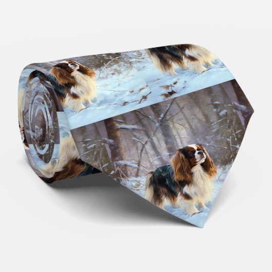 Engelse Speelgoed Spaniel Laat het sneeuwen Kerstm Stropdas (Opgerold)