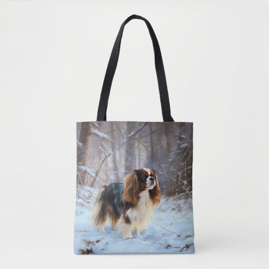 Engelse Speelgoed Spaniel Laat het sneeuwen Kerstm Tote Bag (Voorkant)